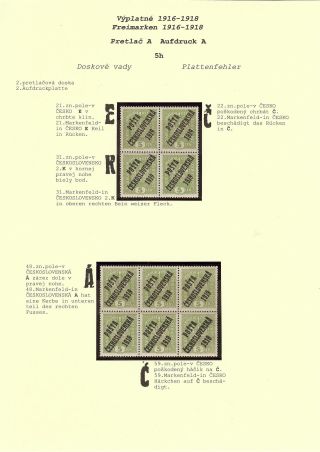 OVERPRINT POŠTA ČESKOSLOVENSKÁ 1919 ON POSTAGE STAMPS OF AUSTRIA – sheet 10