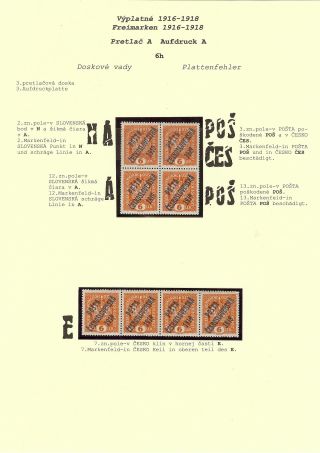 OVERPRINT POŠTA ČESKOSLOVENSKÁ 1919 ON POSTAGE STAMPS OF AUSTRIA – sheet 14