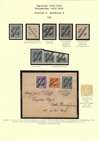 OVERPRINT POŠTA ČESKOSLOVENSKÁ 1919 ON POSTAGE STAMPS OF AUSTRIA – sheet 16