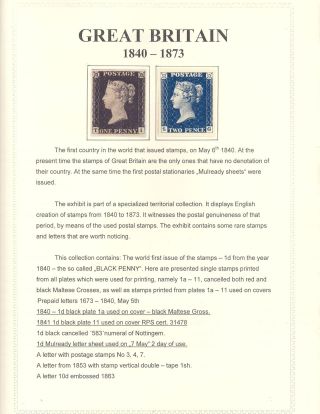 GREAT BRITAIN 1840-1873 – sheet 1