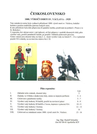 CZECHOSLOVAKIA 1918-1939: 1000. DEATH ANNIVERSARY OF ST. WENCESLAS – sheet 1