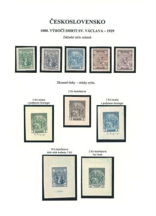 CZECHOSLOVAKIA 1918-1939: 1000. DEATH ANNIVERSARY OF ST. WENCESLAS – sheet 2