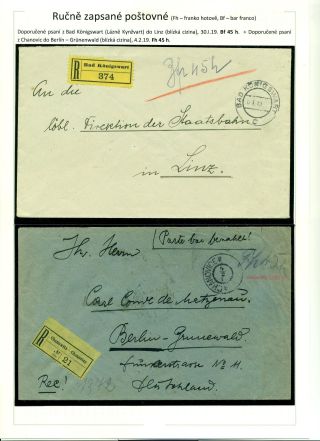POSTGEBÜHR BAR BEZAHLT NACH DEM UMSTURZ IN DEN JAHREN 1918-1919 – Blatt 34