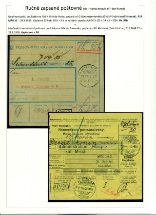POSTAGE PAID IN CASH DURING POST-WAR CHANGES 1918-1919 – sheet 56