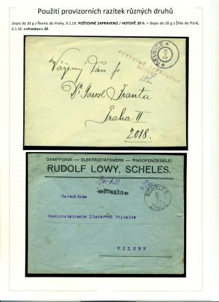 POŠTOVNÉ PLACENO V HOTOVOSTI V POPŘEVRATOVÉ DOBĚ LET 1918-1919 – list 67