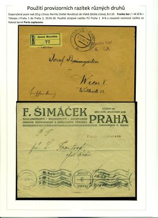 POŠTOVNÉ PLACENO V HOTOVOSTI V POPŘEVRATOVÉ DOBĚ LET 1918-1919 – list 69