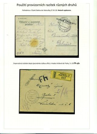 POŠTOVNÉ PLACENO V HOTOVOSTI V POPŘEVRATOVÉ DOBĚ LET 1918-1919 – list 78