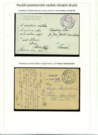 POŠTOVNÉ PLACENO V HOTOVOSTI V POPŘEVRATOVÉ DOBĚ LET 1918-1919 – list 79