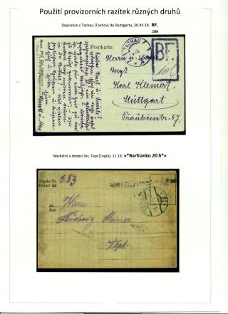 POŠTOVNÉ PLACENO V HOTOVOSTI V POPŘEVRATOVÉ DOBĚ LET 1918-1919 – list 80