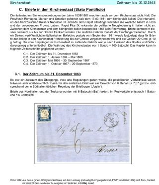 ITÁLIE 1861-1875: DOPISY DO RAKOUSKA, NĚMECKA A CÍRKEVNÍHO STÁTU – list 13