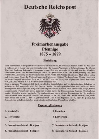 GERMANY - "PFENNIGE" STAMP ISSUE 1875-1879 – sheet 1