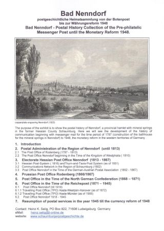 BAD NENNDORF - POSCHGESCHICHTLICHE HEIMATSAMMLUNG – Blatt 1