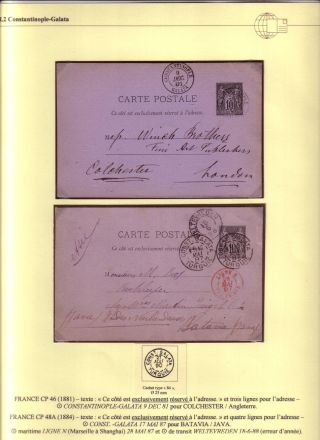 USAGE OF POSTAL STATIONERY BY FRENCH OFFICES IN LEVANT – sheet 11