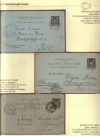 USAGE OF POSTAL STATIONERY BY FRENCH OFFICES IN LEVANT – sheet 13
