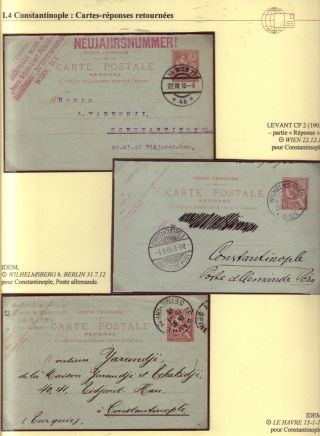 USAGE OF POSTAL STATIONERY BY FRENCH OFFICES IN LEVANT – sheet 34