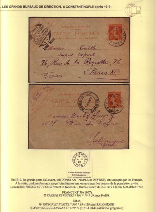 USAGE OF POSTAL STATIONERY BY FRENCH OFFICES IN LEVANT – sheet 37