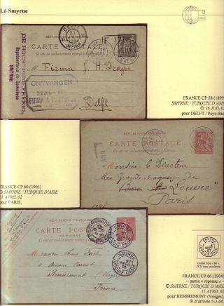 USAGE OF POSTAL STATIONERY BY FRENCH OFFICES IN LEVANT – sheet 41