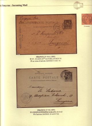 USAGE OF POSTAL STATIONERY BY FRENCH OFFICES IN LEVANT – sheet 49