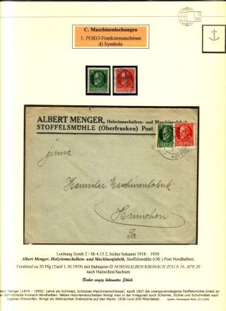 PERFINS OF BAVARIA – sheet 106