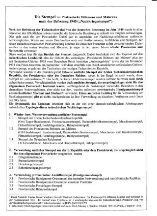POŠTOVNÍ RAZÍTKA V ČECHÁCH A NA MORAVĚ V POVÁLEČNÉM OBDOBÍ 1945 – list 1