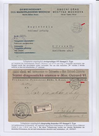 POSTMARKS IN BOHEMIA AND MORAVIA DURING THE POSTWAR PERIOD AFTER WW II – sheet 17
