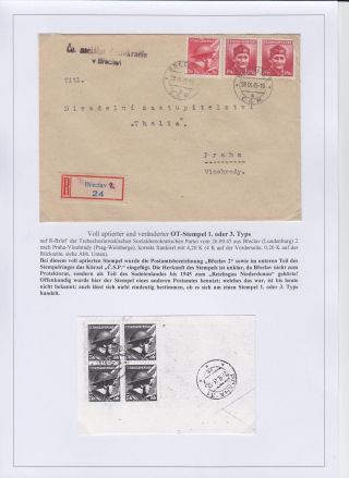 POSTMARKS IN BOHEMIA AND MORAVIA DURING THE POSTWAR PERIOD AFTER WW II – sheet 19
