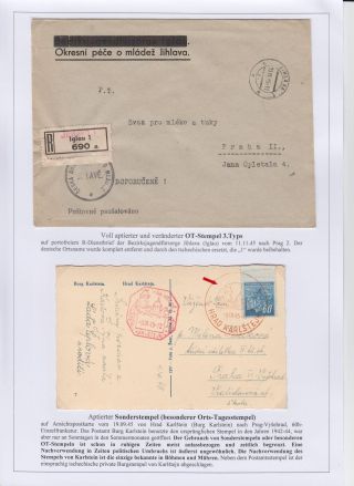 POSTMARKS IN BOHEMIA AND MORAVIA DURING THE POSTWAR PERIOD AFTER WW II – sheet 20