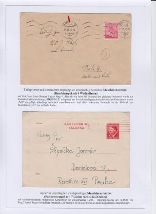 POSTMARKS IN BOHEMIA AND MORAVIA DURING THE POSTWAR PERIOD AFTER WW II – sheet 24