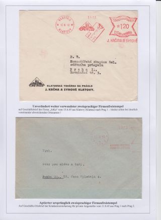POSTMARKS IN BOHEMIA AND MORAVIA DURING THE POSTWAR PERIOD AFTER WW II – sheet 26