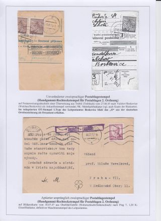 POSTMARKS IN BOHEMIA AND MORAVIA DURING THE POSTWAR PERIOD AFTER WW II – sheet 28