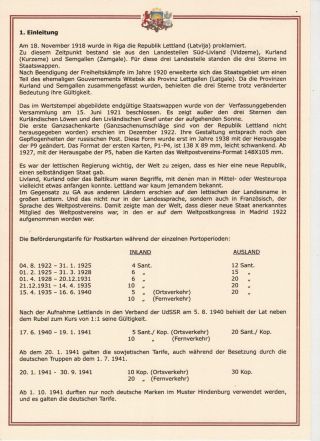 DIE GANZSACHEN DER REPUBLIK LETTLAND UND DER LETTISCHEN SOZIALISTISCHEN SOWJETREPUBLIK VON 1922-1941 – Blatt 2
