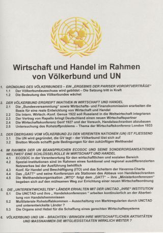 WIRTSCHAFT UND HANDEL IM RAHMEN VON VÖLKERBUND UND UN – Blatt 1