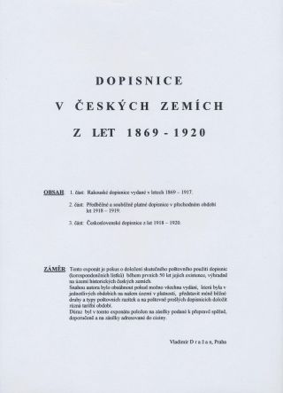 DOPISNICE V ČESKÝCH ZEMÍCH Z LET 1869-1920 – list 1