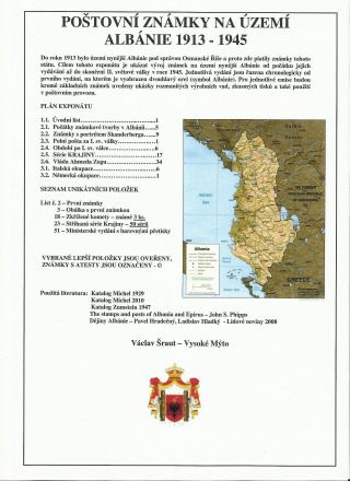 POŠTOVNÍ ZNÁMKY NA ÚZEMÍ ALBÁNIE 1913-1945 – list 1