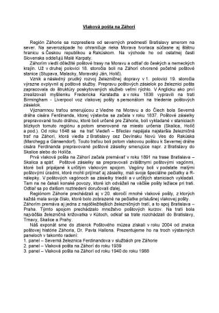 VLAKOVÁ POŠTA NA ZÁHORÍ – list 1
