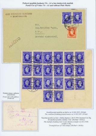 SLOVENSKO 1939: VÝPLATNÍ ZNÁMKY S PORTRÉTEM ANDREJE HLINKY – list 37