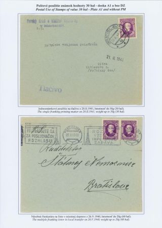 SLOVENSKO 1939: VÝPLATNÍ ZNÁMKY S PORTRÉTEM ANDREJE HLINKY – list 53