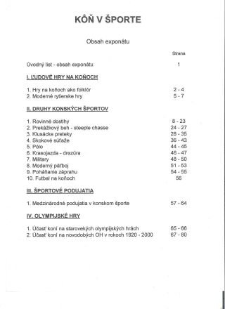 HORSE IN SPORT – sheet 1