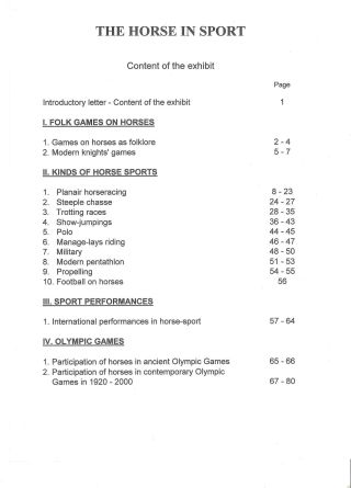HORSE IN SPORT – sheet 2