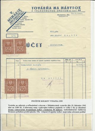 ENTIRES AND POSTAL STATIONERY WITH FISCALS FROM 1939-1950 – sheet 8