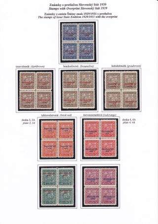 SLOVENSKO 1939 - VÝPLATNÍ ZNÁMKY STÁTNÍ ZNAK A PORTRÉTY S PŘETISKEM "Slovenský štát 1939" – list 8