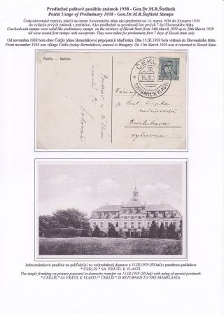 SLOWAKEI 1939 - "Slovenský štát 1939" AUFDRUCKMARKEN STAATSWAPPE UND PORTRÄTE – Blatt 36