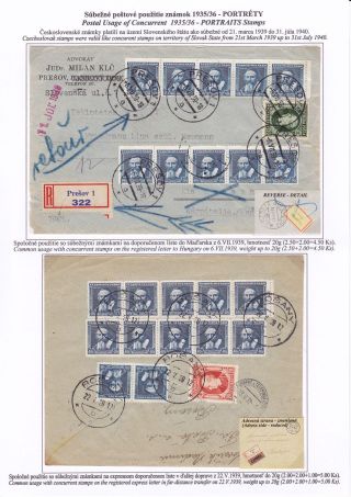 SLOWAKEI 1939 - "Slovenský štát 1939" AUFDRUCKMARKEN STAATSWAPPE UND PORTRÄTE – Blatt 37