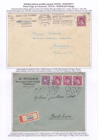 SLOWAKEI 1939 - "Slovenský štát 1939" AUFDRUCKMARKEN STAATSWAPPE UND PORTRÄTE – Blatt 39