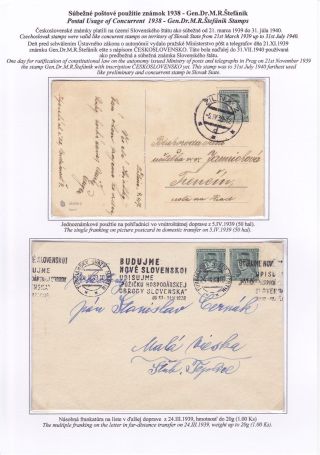 SLOWAKEI 1939 - "Slovenský štát 1939" AUFDRUCKMARKEN STAATSWAPPE UND PORTRÄTE – Blatt 41