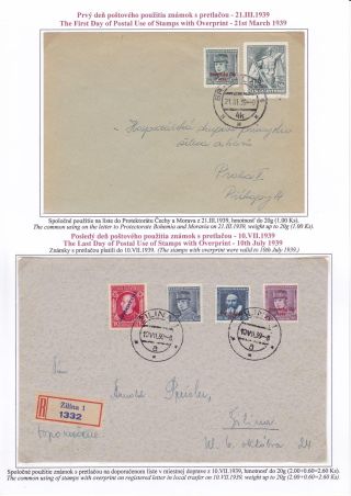 SLOWAKEI 1939 - "Slovenský štát 1939" AUFDRUCKMARKEN STAATSWAPPE UND PORTRÄTE – Blatt 44