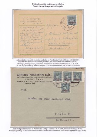 SLOWAKEI 1939 - "Slovenský štát 1939" AUFDRUCKMARKEN STAATSWAPPE UND PORTRÄTE – Blatt 47