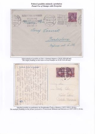SLOWAKEI 1939 - "Slovenský štát 1939" AUFDRUCKMARKEN STAATSWAPPE UND PORTRÄTE – Blatt 48