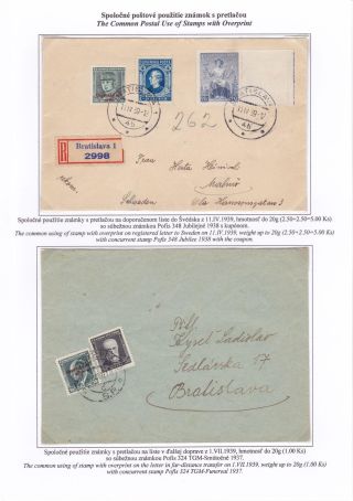SLOWAKEI 1939 - "Slovenský štát 1939" AUFDRUCKMARKEN STAATSWAPPE UND PORTRÄTE – Blatt 52