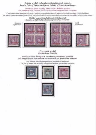 SLOWAKEI 1939 - "Slovenský štát 1939" AUFDRUCKMARKEN STAATSWAPPE UND PORTRÄTE – Blatt 56